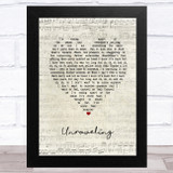 Cory Asbury Unraveling Script Heart Song Lyric Music Art Print