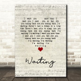 Alice Boman Waiting Script Heart Song Lyric Music Art Print