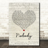 Dylan Scott Nobody Script Heart Song Lyric Music Art Print