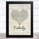Dylan Scott Nobody Script Heart Song Lyric Music Art Print