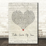 Ella Henderson Take Care Of You Script Heart Song Lyric Music Art Print