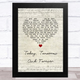 Elvis Presley Today, Tomorrow And Forever Script Heart Song Lyric Music Art Print