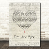 Elvis Presley Viva Las Vegas Script Heart Song Lyric Music Art Print