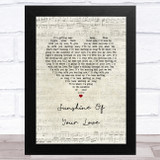 Eric Clapton Sunshine Of Your Love Script Heart Song Lyric Music Art Print