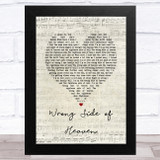 Five Finger Death Punch Wrong Side of Heaven Script Heart Song Lyric Music Art Print