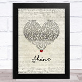 Gabrielle Shine Script Heart Song Lyric Music Art Print