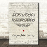 Grandaddy Campershell Dreams Script Heart Song Lyric Music Art Print
