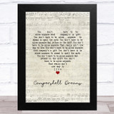 Grandaddy Campershell Dreams Script Heart Song Lyric Music Art Print