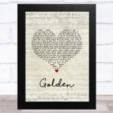 Harry Styles Golden Script Heart Song Lyric Music Art Print