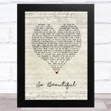 James Morrison So Beautiful Script Heart Song Lyric Music Art Print
