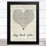 Jimmy Dean Big Bad John Script Heart Song Lyric Music Art Print