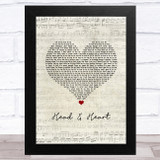 Joel Corry feat. MNEK Head & Heart Script Heart Song Lyric Music Art Print