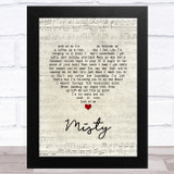 Johnny Mathis Misty Script Heart Song Lyric Music Art Print