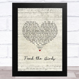Julie Andrews - Mary Poppins Feed the Birds Script Heart Song Lyric Music Art Print