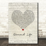 Julie McKnight Diamond Life Script Heart Song Lyric Music Art Print