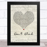 Kenny Chesney Don't Blink Script Heart Song Lyric Music Art Print