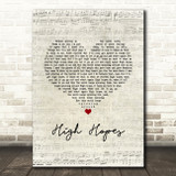 Kodaline High Hopes Script Heart Song Lyric Music Art Print
