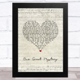 Lady Antebellum One Great Mystery Script Heart Song Lyric Music Art Print