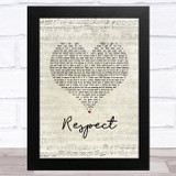 Aretha Franklin Respect Script Heart Song Lyric Music Art Print