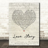 Layo & Bushwacka! Love Story Script Heart Song Lyric Music Art Print