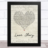 Layo & Bushwacka! Love Story Script Heart Song Lyric Music Art Print