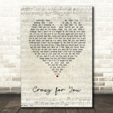Let Loose Crazy for You Script Heart Song Lyric Music Art Print