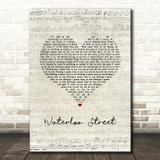 Lighthouse Family Waterloo Street Script Heart Song Lyric Music Art Print
