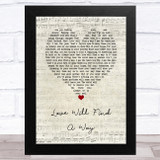 Lionel Richie Love Will Find A Way Script Heart Song Lyric Music Art Print