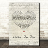 Luke Combs Lovin' On You Script Heart Song Lyric Music Art Print