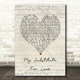 Madonna No Substitute For Love Script Heart Song Lyric Music Art Print