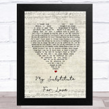 Madonna No Substitute For Love Script Heart Song Lyric Music Art Print