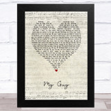 Mary Wells My Guy Script Heart Song Lyric Music Art Print