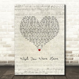 Aslan Wish You Were Here Script Heart Song Lyric Music Art Print