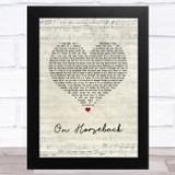 Mike Oldfield On Horseback Script Heart Song Lyric Music Art Print