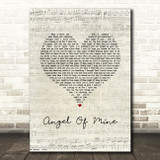 Monica Angel Of Mine Script Heart Song Lyric Music Art Print