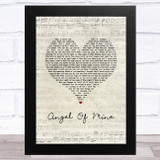 Monica Angel Of Mine Script Heart Song Lyric Music Art Print