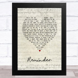 Mumford & Sons Reminder Script Heart Song Lyric Music Art Print