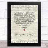 My Chemical Romance The World Is Ugly Script Heart Song Lyric Music Art Print