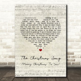 Nat King Cole The Christmas Song (Merry Christmas To You) Script Heart Song Lyric Music Art Print