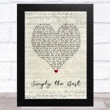 Noah Reid Simply the Best Script Heart Song Lyric Music Art Print