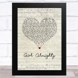 One Direction Girl Almighty Script Heart Song Lyric Music Art Print