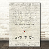 Paul McCartney Let It Be Script Heart Song Lyric Music Art Print