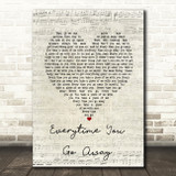 Paul Young Everytime You Go Away Script Heart Song Lyric Music Art Print
