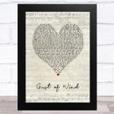 Pharrell Williams Gust of Wind Script Heart Song Lyric Music Art Print