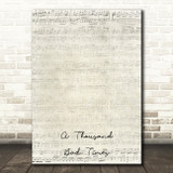 Post Malone A Thousand Bad Times Script Heart Song Lyric Music Art Print