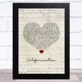 Red Hot Chili Peppers Californication Script Heart Song Lyric Music Art Print