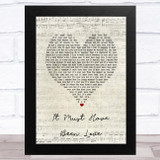 Roxette It Must Have Been Love Script Heart Song Lyric Music Art Print