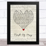 Bee Gees First Of May Script Heart Song Lyric Music Art Print