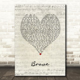 Sara Bareilles Brave Script Heart Song Lyric Music Art Print