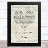 Shakin' Stevens You Drive Me Crazy Script Heart Song Lyric Music Art Print